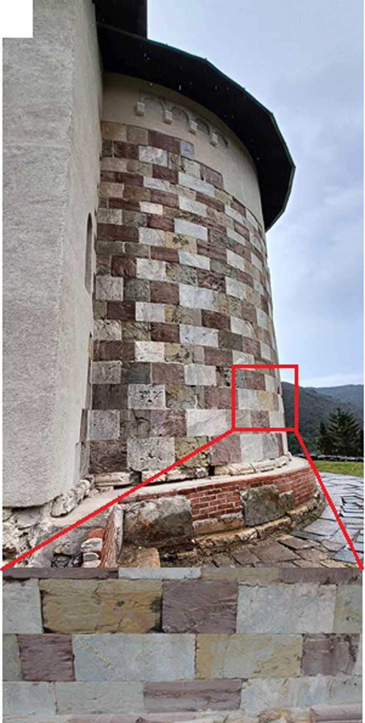 Figure 5
Exterior wall of the church St. Stephen built of red, yellow, and green limestone.