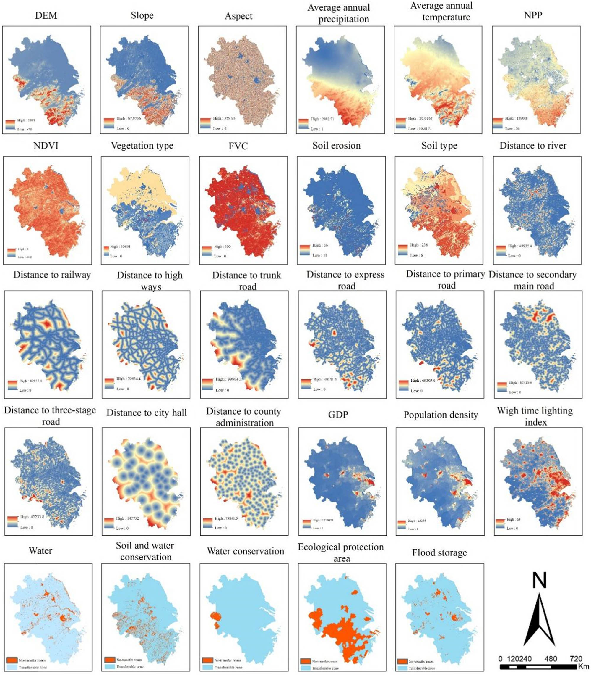 Figure 2
Spatial distribution of drivers and constraints.