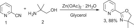 Figure 1 Oxazoline synthesis using glycerol as solvent.