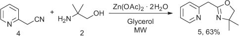 Figure 4 Oxazoline synthesis with 2-pyridylacetonitrile.