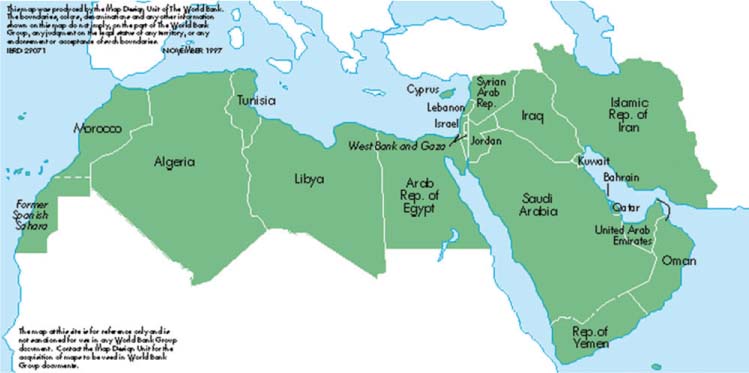 Figure 2 Map of the countries in the Middle East and North Africa (MENA) region. Reproduced with kind permission from © Worldbank (www.worldbank.org).