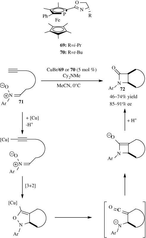 Scheme 18 Catalytic enantioselective synthesis of β-lactams through an intramolecular Kinugasa reaction.