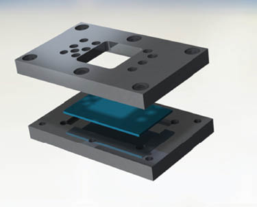 Figure 8 Device constructed to connect the LTCC multi-injection MSR to standard ⅛″ tubing using flangeless ferrules.