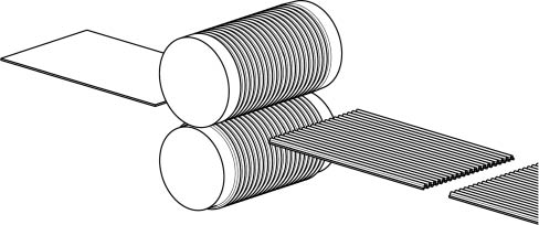 Figure 6 Basic principle of microstructuring metal strips by using roll embossing [15].