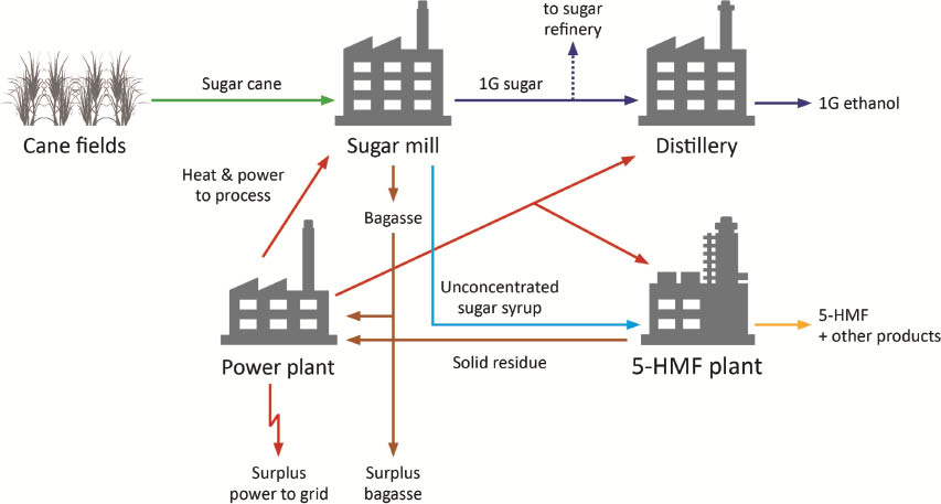 Figure 2 Production route for bio-based 5-HMF.