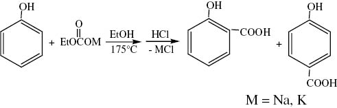 Scheme 2: Carboxylation of phenol with sodium ethyl carbonate.