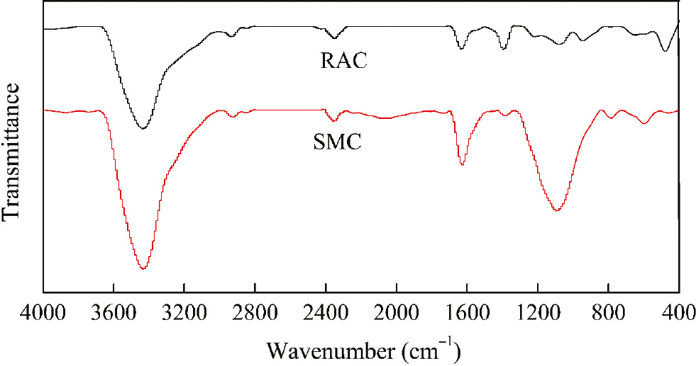 Figure 7: The FTIR spectra of SMC and RAC.