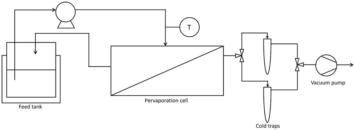 Figure 3 Scheme of the pervaporation process.