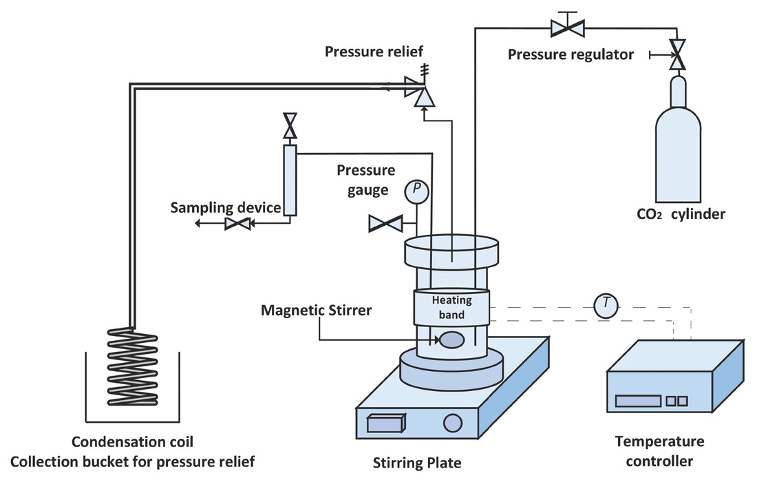 Figure 3 Schematic diagram of the semi-batch reactor used for styrene carbonate (SC) formation.