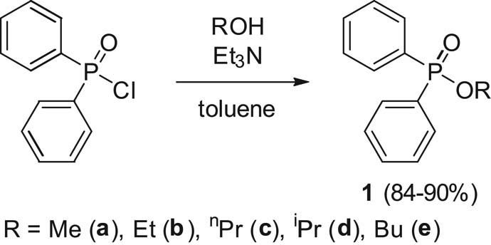 Scheme 1
Preparation of the starting alkyl diphenylphosphinates (1a–e).