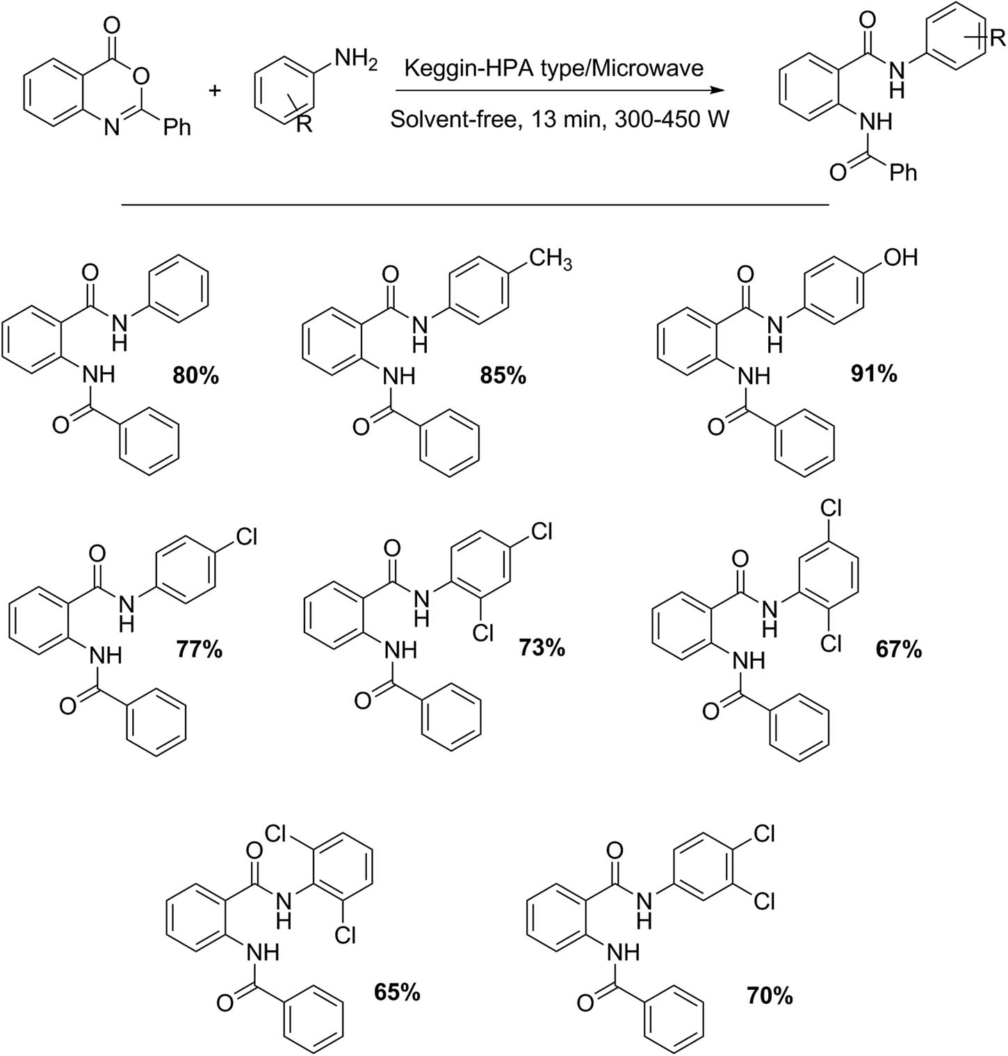 Scheme 5 
               2 Benzoylamino-N-phenyl-benzamide derivative synthesis.
            
