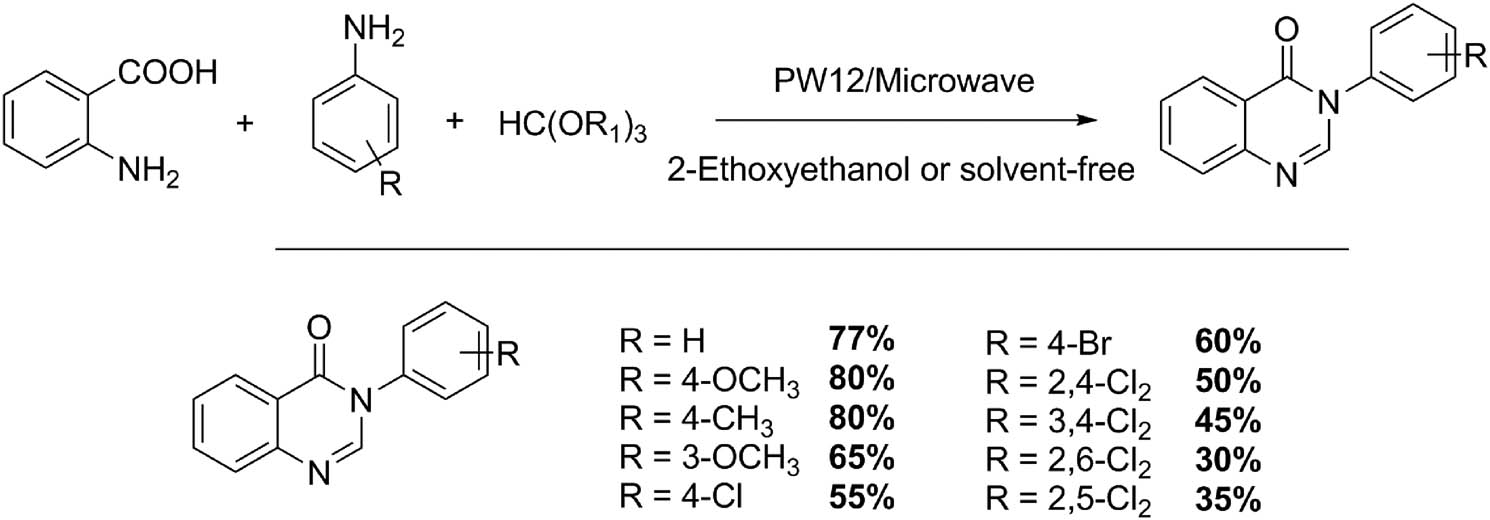 Scheme 13 
               Synthesis of 4(3H)-quinazolinones.
            