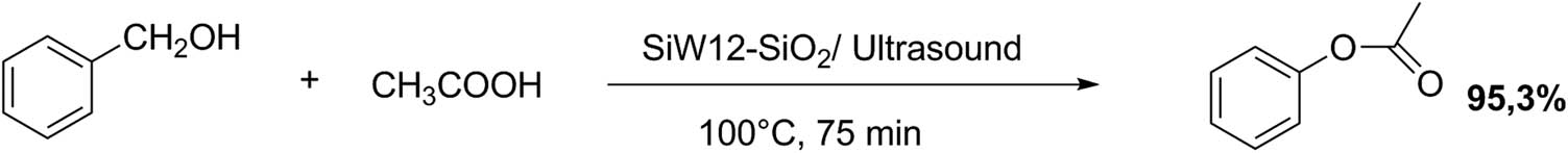 Scheme 31 
               Esterification reaction for benzyl acetate synthesis.
            
