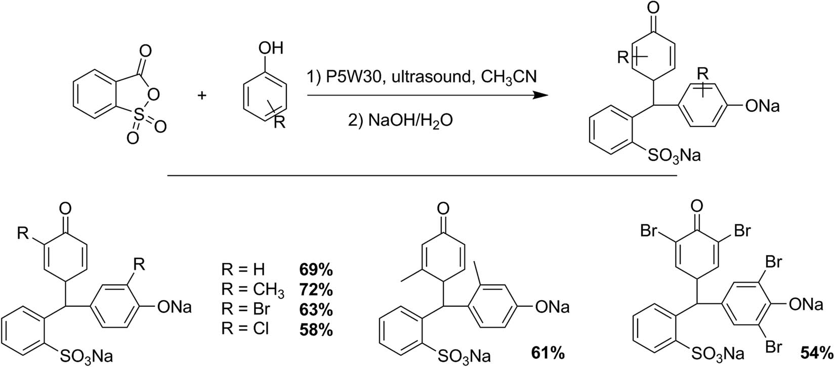 Scheme 32 
               Hydroxytriarylmethane synthesis.
            