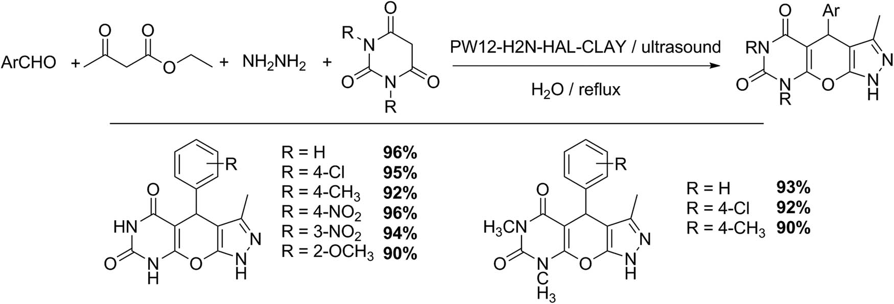 Scheme 35 
               Pyrazolopyranopyrimidine synthesis.
            
