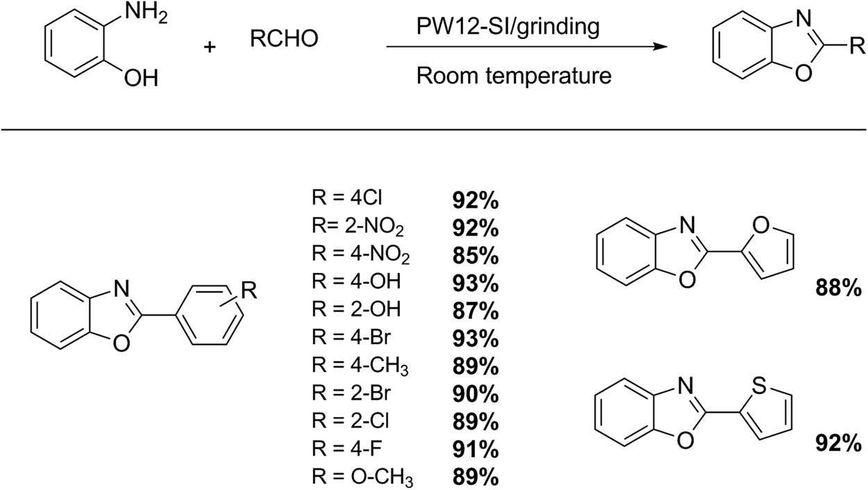 Scheme 60 
               2-Arylbenzoxazole synthesis.
            