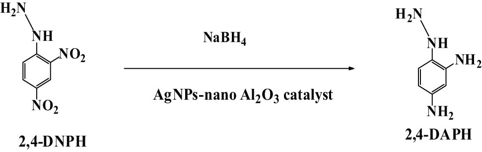 Figure 6
Reduction of 2,4-DNPH using green AgNPs-nano Al2O3 catalyst.