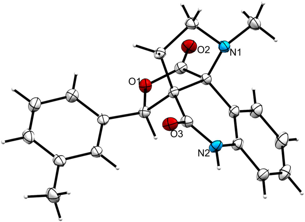 Figure 4
ORTEP diagram of pyrroloquinolinone hybrid 10f.