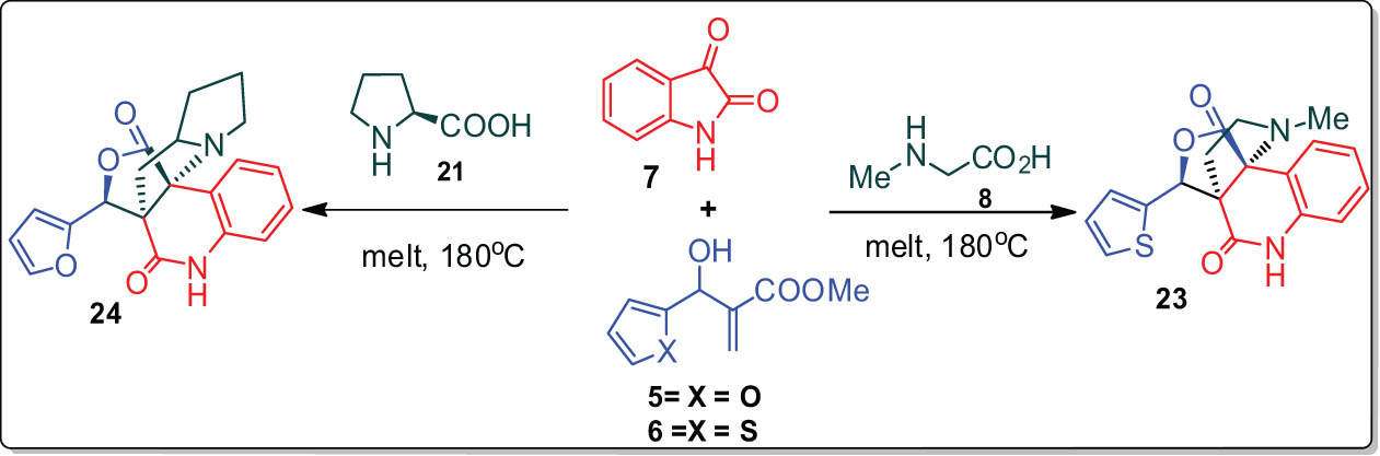Scheme 5 
               Synthesis of heterarylpyrrolo[3,2-c]quinolinone/pyrrolizino[2.3-c]quinoline hybrids.
            