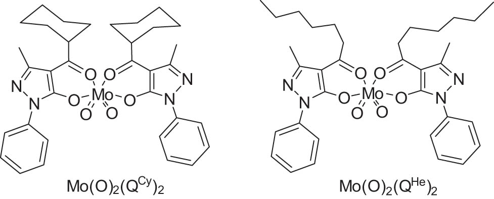 Figure 2 
                  Molecular structures of Mo complexes for DODH reaction. Reprinted with permission from ref. [86].
               