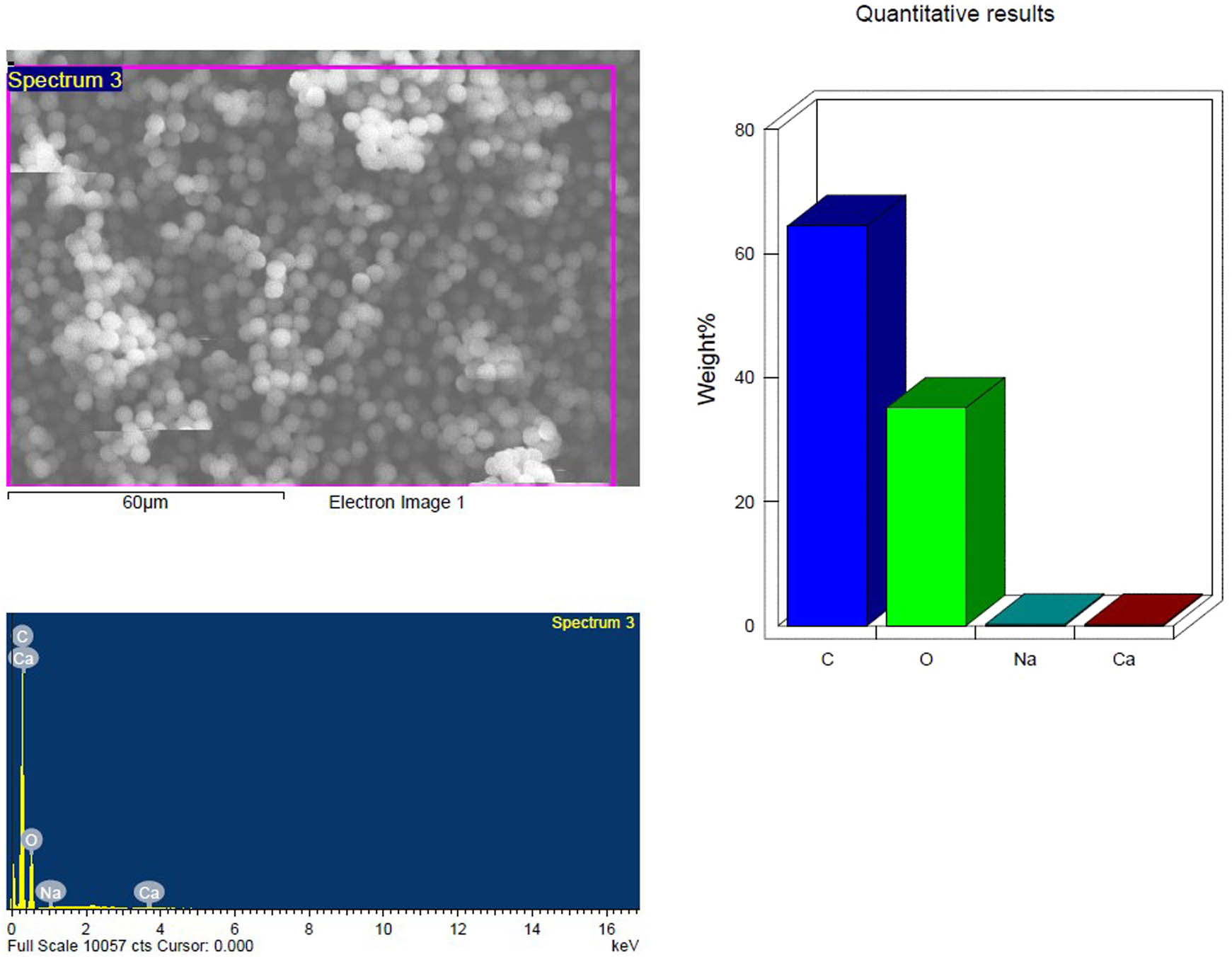 Figure 9
SEM and EDX analysis of the pristine PS-MP samples; control showing the elemental composition.