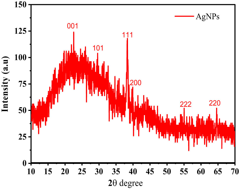Figure 3
XRD patterns of AgNPs.