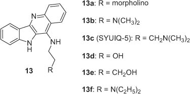 Figure 16 Structure of quindoline-11-amine derivatives 13.