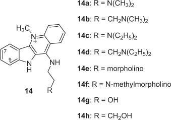 Figure 17 Structure of N5-methyl quindoline-11-amine derivatives 14a–h.
