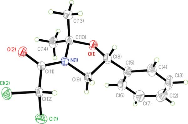 Figure 1 Molecular structure for compound 4b at 30% probability level.