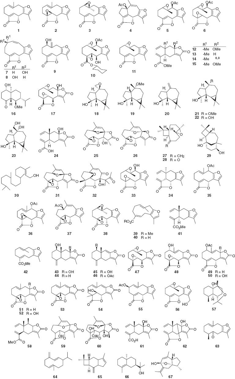 Figure 1 Sesquiterpenoid structures.