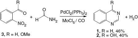 Scheme 2 Synthesis of quinazoline (1) and 4(3H)-quinazolinone (2).