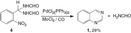 Scheme 4 Catalytic reductive N-heterocyclization of 4 using PdCl2(PPh3)2/MoCl5.