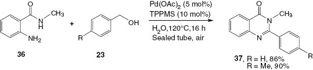 Scheme 17 Synthesis of 2,3-disubstituted-4(3H)-quinazolinones 37.