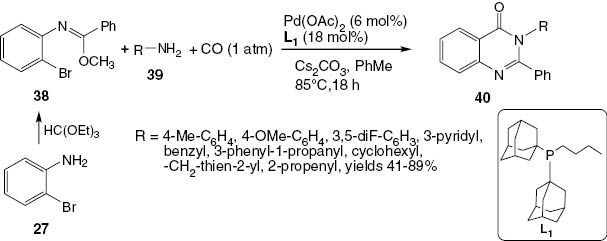 Scheme 18 Synthesis of 2,3-disubstituted-4(3H)-quinazolinones 40.