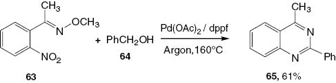 Scheme 27 Synthesis of 2,4-disubstituted quinazoline 65.