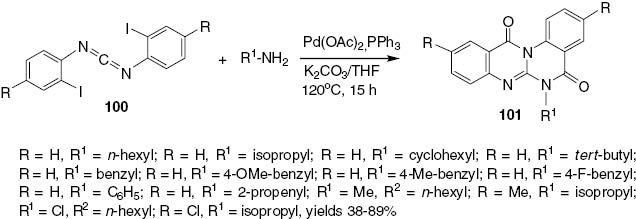 Scheme 39 Synthesis of tetracyclic quinazolinones 101.