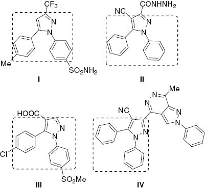 Figure 1 1,5-Diphenylpyrazole derivatives I–IV as anticancer agents.