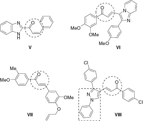 Figure 2 Chalcone derivatives V–VIII with known anticancer activity.