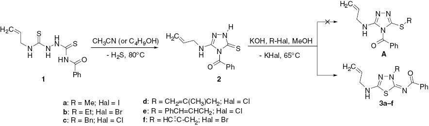 Scheme 1 Synthetic approach to 1,3,4-thiadiazoles 3.