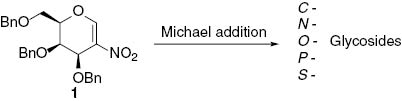 Scheme 1 2-Nitroglycal 1 as substrate for glycoside syntheses.