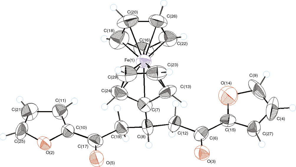 Figure 1 An ORTEP overview of compound 6.