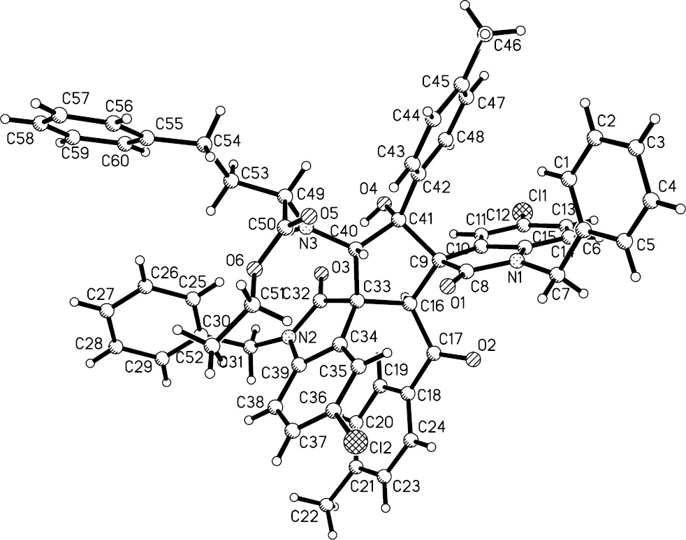 Figure 2 ORTEP drawing of the crystal structure of compound 1k (major).