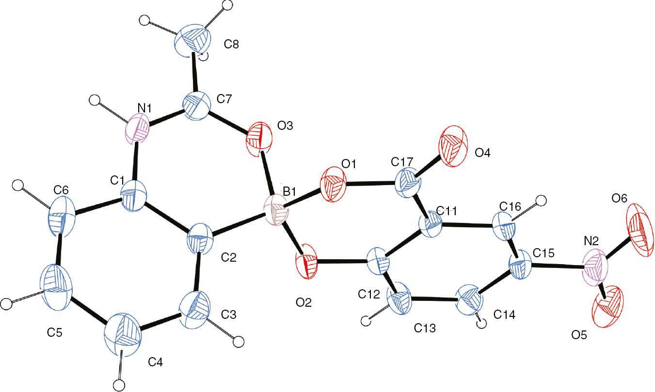 Figure 1 ORTEP diagram of compound 2.