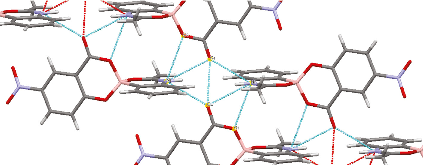 Figure 2 Hydrogen bonding network revealed in X-ray crystal structure of 2.