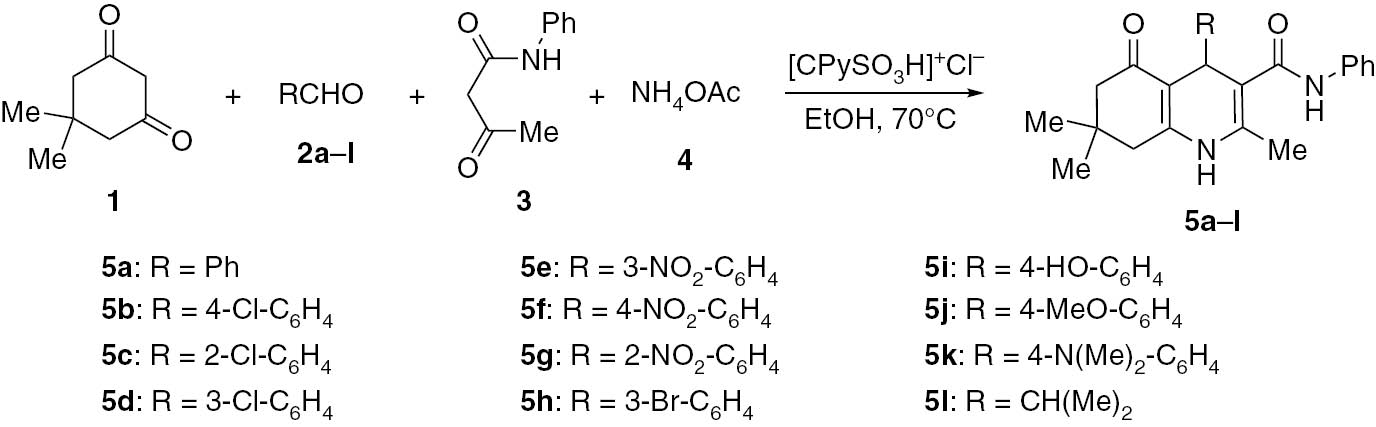 Scheme 1 Synthesis of hexahydroquinoline-3-carboxamides 5a–l.