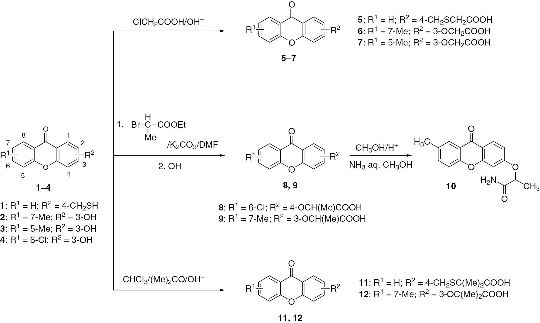 Scheme 1 Synthesis of compounds 5–12.