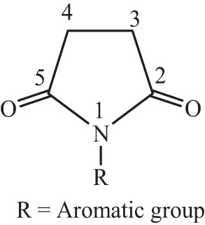 Figure 1 
               General structure of N-arylsuccinimid.
            