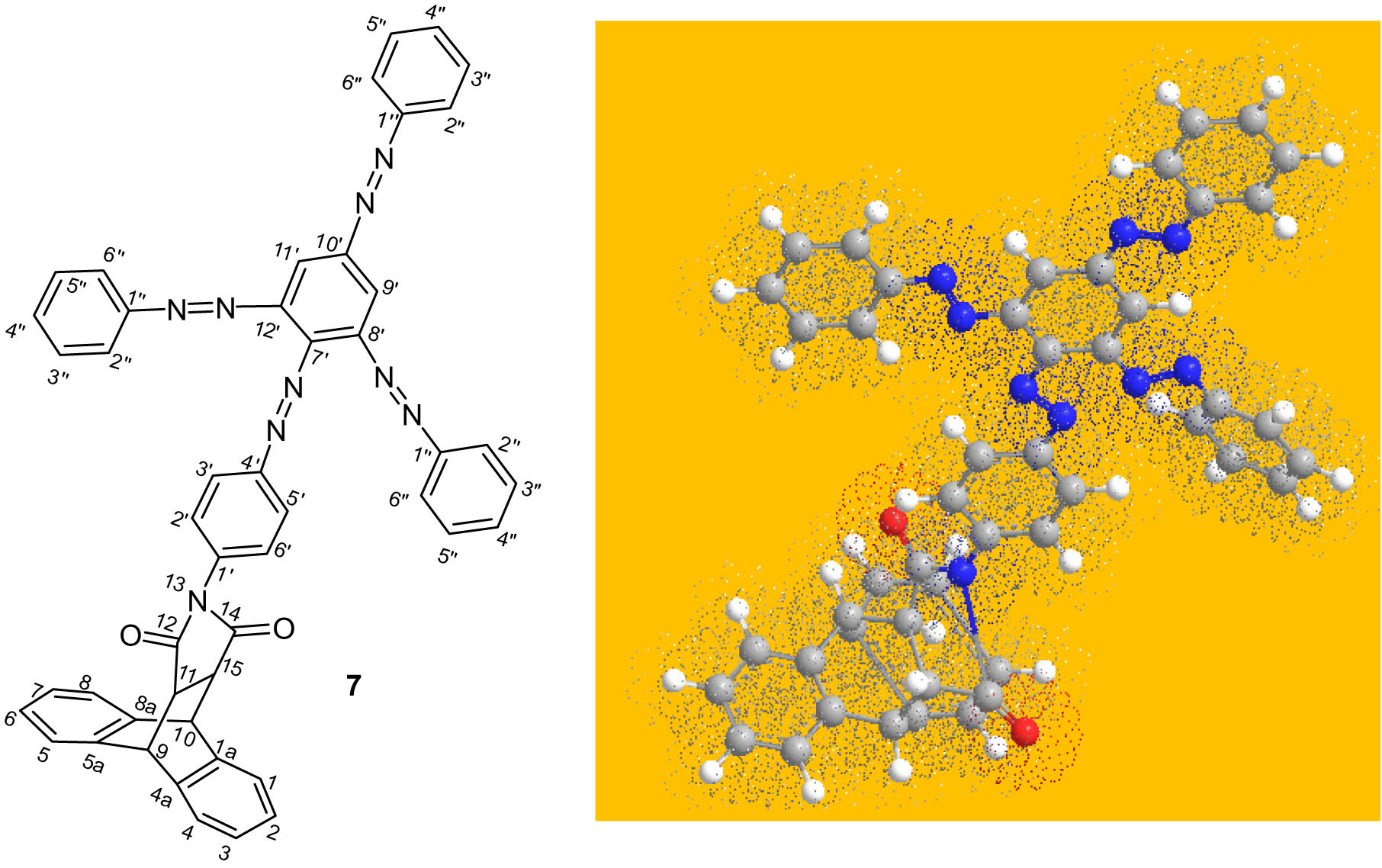 Figure 3 
                  Optimized 3D view of compound 7.
               