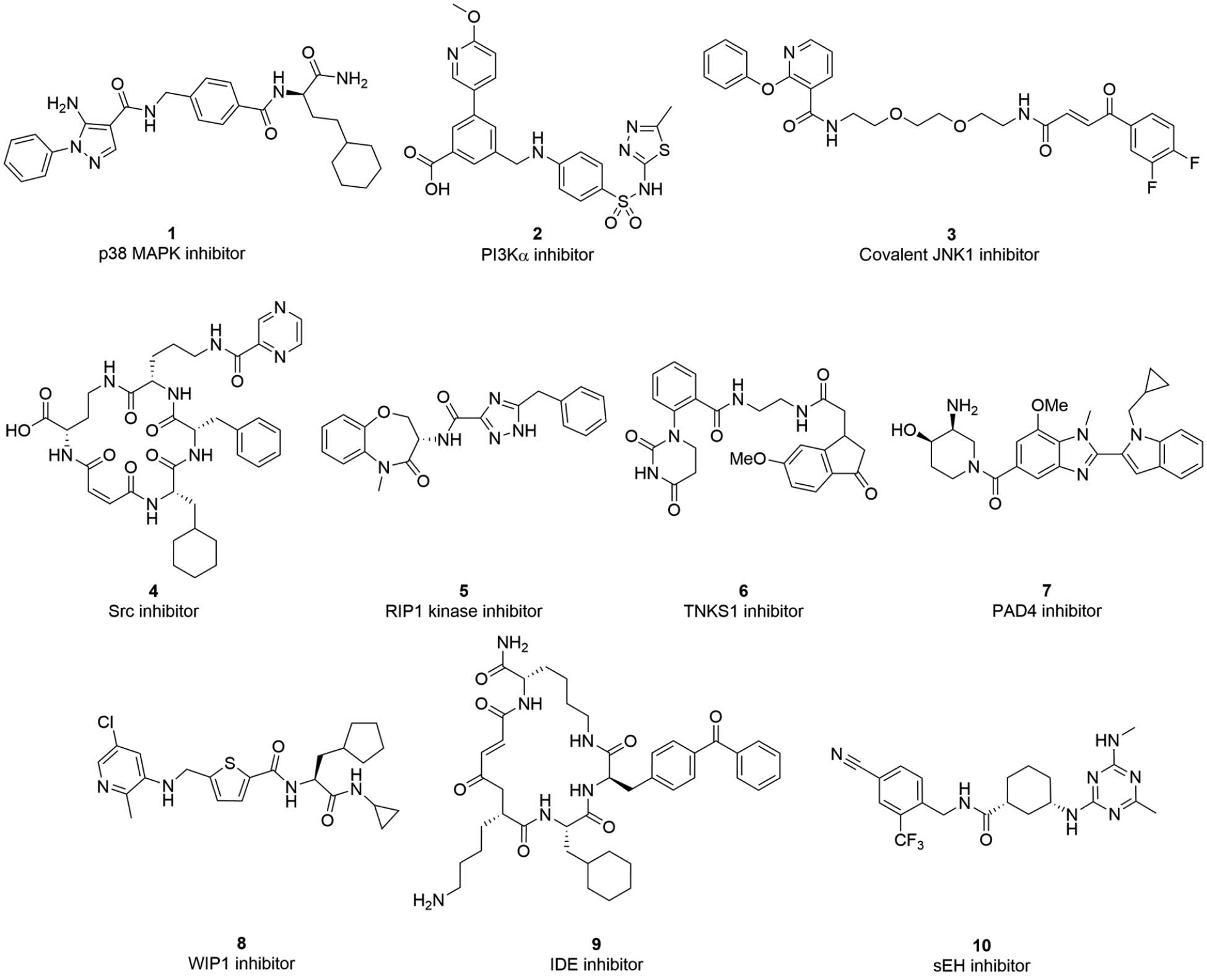 Figure 6: Enzyme inhibitors from DNA-encoded libraries.