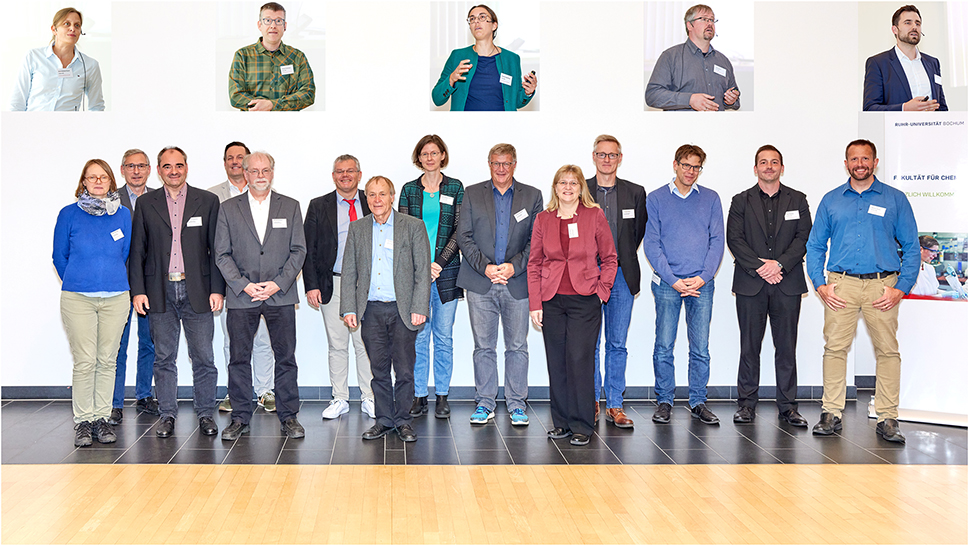Figure 1: 
Alumni and staff members of the Biochemistry Units within the Faculty of Chemistry and Biochemistry at RUB came together in October 2022 to communicate ideas and anecdotical stories evolving during the 30 years of the Studies Course Biochemistry at Bochum. Some of the speakers decided to submit manuscripts based on their own research data or reviews about newly arising topics according to the author’s choice. The resulting papers are collected in this Highlight Issue here. The photograph shows all speakers attending in person, including the organizers. (photo by Dr. Daniel Tapken).